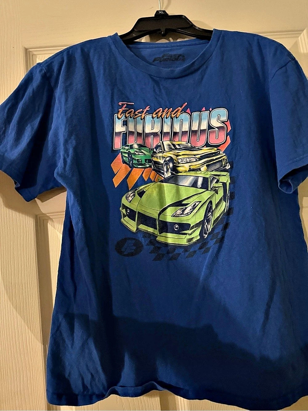 Hybrid Apparel Graphic Car T-Shirt Blue XL